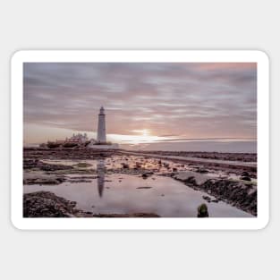 St Marys Island Lighthouse Sunrise Sticker